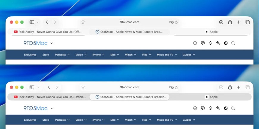 苹果 macOS 26 Beta 3 优化 Safari 和终端应用标签页:去除黑条,提高对比度